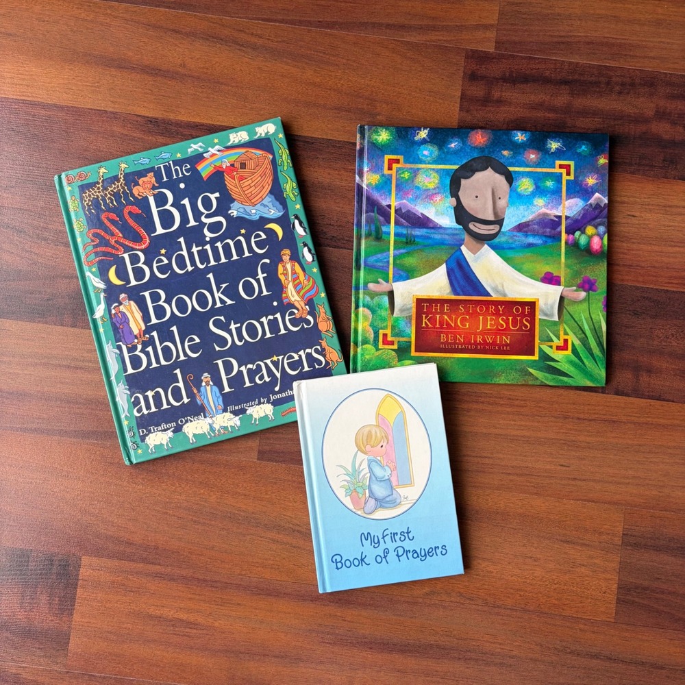 Lot of 3 Christian Childrens Books Bible Stories Prayers Jesus Precious Moments
